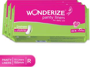 Wonderize Ultra Thin Panty Liners - 72 Liners with Breathable Cover for daily use Pantyliner