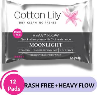 Cotton Lily MoonlightRash Free|Very Heavy Flow LONG & Leak Proof Sanitary Pad