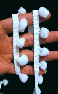 PACHRANGI FASHION FAB BAZAAR Pom,Pom White Tassel Ball Bobble Ball Cotton lace Ball round patti 2cm 25 meter Lace Saree Falls