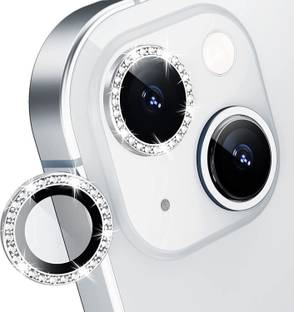 Caseworm Back Camera Lens Ring Guard Protector for iPhone 13 HD Clarity - Diamond Silver