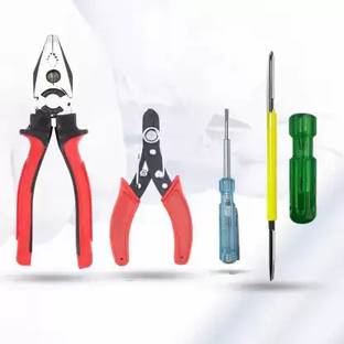 Snomex 2 in 1 Screwdriver with 8"inch Lineman Pilash Plier, Wire Cutter, Line Tester Combination Screwdriver Set