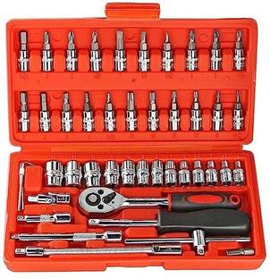 nnbb Multi Purpose Tool Case Hand Tool Kit (46 Tools) Ratchet Screwdriver Set
