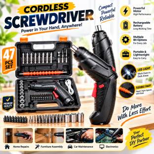 MAADHARI Cordless Electric Screwdriver Set 4.2V Rechargeable Drill Tool Kit with Bits Standard Screwdr...