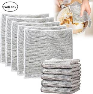 Ardo Non Scratch Steel Wire Dish Cloth Wet and Dry Dishwashing Rugs for Kitchen Scrub Pad
