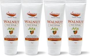 Alna Care Walnut Face Scrub|Assists in Clearing Blackheads, Unblocks Pores & Lifting Dead Skin Cells||75ML Each| Combo Pack Of 4 Scrub