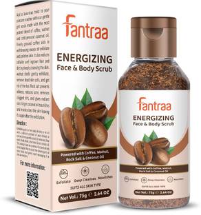 Fantraa Exfoliating Coffee Face & Body Scrub for Tan, Deep Cleansing, Nourish Skin Scrub