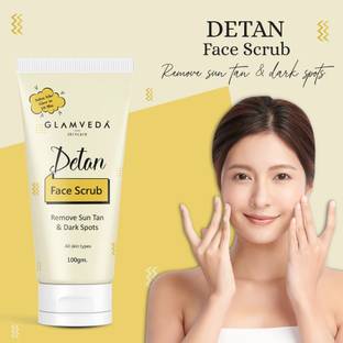 GLAMVEDA Detan Face Scrub Reduces Sun Tan , Hyperpigmentation & Dark Spots Scrub