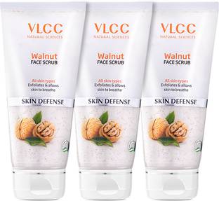 VLCC Walnut Face Scrub - Soothing & Calming Face Scrub - 80 g (Pack of 3) Scrub