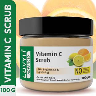 LUVYH Vitamin C Face Scrub (100g) Glowing Skin,Depigmentation, Brightening Scrub