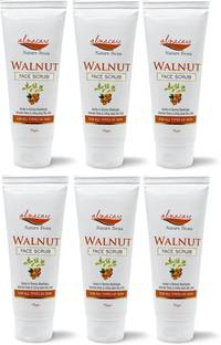 Alna Care Walnut Face Scrub|Assists in Clearing Blackheads, Unblocks Pores & Lifting Dead Skin Cells||75ML Each| Combo Pack Of 6 Scrub