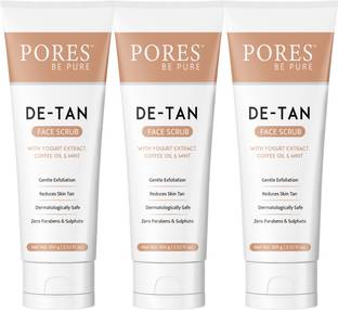 PORES BE PURE De-Tan Face Scrub | Blackhead, Tan Removal & Healthy Soft Smooth Skin | Scrub