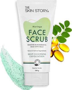 The Skin Story Moringa Exfoliating Gentle Face Scrub, Blackhead & Tan Remover, Glowing Skin Scrub