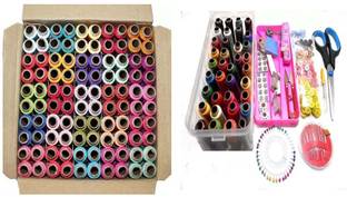Macaw Sewing Kit Box And Thread Box - Combo Set Sewing Kit