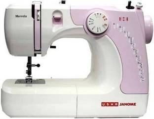 USHA New marvela pink Electric Sewing Machine 14 built-in stitches 550 SPM White, Pink