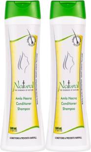 NATURAL The Essence of Nature Amla Heena Conditioner Shampoo for (Pack of 2)