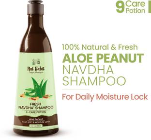Nat Habit Natural Cleansing Shampoo For Dry & Frizzy Hair With Aloe & Peanut, Paraben Free