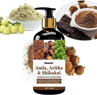 Sonavi Anti-Dandruff Shampoo - Strengthens Hair with Natural Amla,Aritha & Shikakai