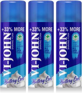 VI-JOHN Shaving Foam For All Skin Types (400 gm Each) | Pack Of 3