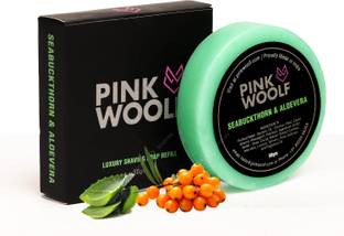 Pink Woolf Luxury Shaving Soap - REFILL (Seabuckthorn & Aloe Vera) with Olive Oil and Cocoa Butter for Anti-Aging Shaving Soap