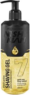 Nishman Shaving Gel - Gold | Moisturizing Effect | Non-Foaming Gel | All Skin Type