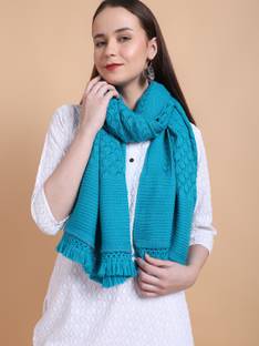 vesture Wool Self Design Women Shawl