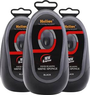 Helios Pack of 3 Shoe Shine Sponge For All Type of Leather-Black Shiner