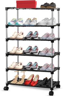 LEOPAX 6 Tier Adjustable & Stackable Metal Iron Shoe Rack Organizer, Shoe Storage Shelf Metal Shoe Rack