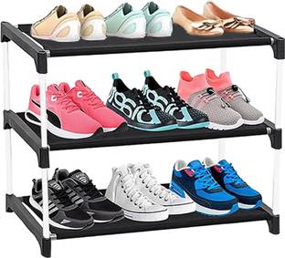 SRMAJI STORE Easy to assemble at home; disassemble only when the rack requires to be shifted Plastic Collapsible Shoe Stand