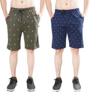 Printed Men Green, Blue Bermuda Shorts