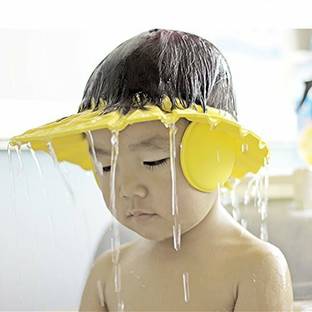 ऑनलाइन एक्सपर्ट्स Adjustable Soft Bathing Baby Shower Cap for Children Protection for Eyes and Ear