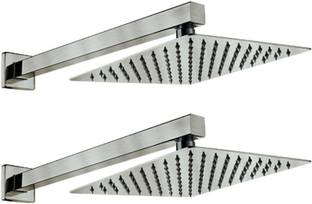 GETCHI 6x6 Inch S.S Ultra Slim Shower with 12" Inch Square Shower Arm (Set of 2) Shower Head
