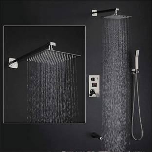 GETCHI 8x8 Inch S.S Ultra Slim Shower with 18" Inch Square Shower Arm - Set of 1 Shower Head