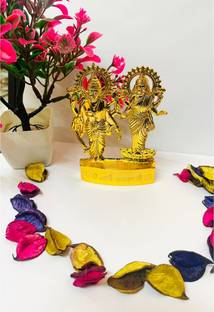 DARIDRA BHANJAN metal Laxmi Narayan Statue,lax,laxmi ganesh idol,laxmi mata idol laxmi narayan Decorative Showpiece  -  12 cm
