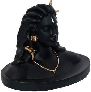EliteTouch Adiyogi Shiva Shankara Resin Statue for Car Dashboard Decorative Showpiece  -  12 cm