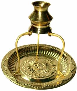 DARIDRA BHANJAN Brass Pooja Plate Thali with Shivling Stand and Abhishek Lota Kalash Brass Super Fine Brass Quality Brass
