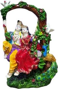 Pratima PRATIMA Polyresin Radha Krishna Murti| Radha Krishna Idol for Gift Decorative Showpiece  -  15.5 cm