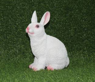 Vikarafty Cute Sitting Bunny Rabbit Statue Showpiece | Animal Figurines Statue Home Garden Decorative Showpiece  -  22 cm