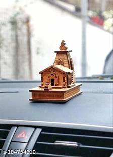 DARIDRA BHANJAN Brown Kedarnath Temple, The Place of Light in Small Wooden Decorative Showpiece. Decorative Showpiece  -  8 cm