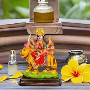 shop fusion Maa Durga Murti: The Perfect Addition for Success and Health in Your Home Temple Decorative Showpiece  -  12 cm