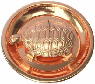 Shree Poojan Tortoise Tabel Showcase : Kachua With Plate Decorative Showpiece  -  4 cm