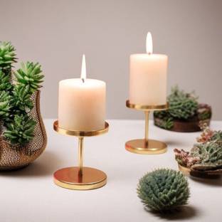 METSCAPEINDIA Candle Stand I Candle Holder for Home,Birthday Decoration I Iron 2 - Cup Candle Holder