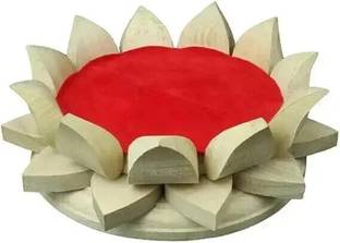 SHREE VISHVAKARMA Wooden Lotus Kamal Aasan Pooja Room Art Design for Mandir Decorative Showpiece Decorative Showpiece  -  6 cm