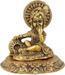 DARIDRA BHANJAN Brass God Shri Krishan Statue Lord Krishna Idol Makhan Chor / Bal Gopal Handicraft Decorative Spiritual Puja Vastu Showpiece Figurine - Religious Pooja Gift Item & Murti for Mandir / Temple / Home / office Decorative Showpiece  -  10 cm