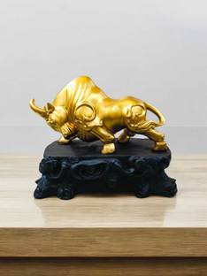 PRG Bold and Fearless: Intricately Detailed Resin Statue of the Aggressive Bull Decorative Showpiece  -  22 cm