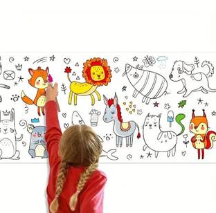 AMEEDARSHAN 300 X 30 Cm Large Coloring Re-Stick Drawing Paper Roll for Kids Sketch Pad