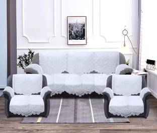 KUBER INDUSTRIES Cotton Geometric 3+1+1 Seater Sofa Cover