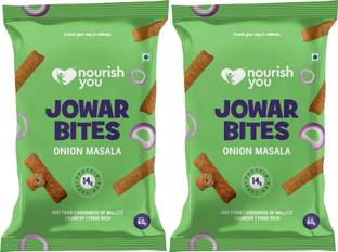 Nourish You Jowar Bites | Onion Masala | Not Fried | Goodness of Crunchy Millet (Pack of 2)