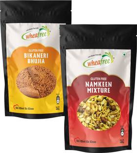 wheafree Gluten Free Namkeen Mixture (400g) and Bikaneri Bhujia (400g) Combo Pack