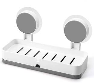 KESOL Wall-Mounted Soap Holder with Magic Sticker Adhesive and Removable Drain Tray