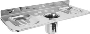 Kopter 9 in 1 Stainless steel Soap Dish Holder/ stand(Set of 2)